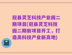 冠县灵芝科技产业园二期项目(冠县灵芝科技园二期新项目开工，打造高科技产业新高地)