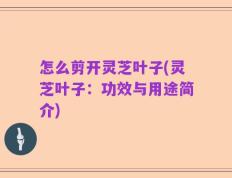 怎么剪开灵芝叶子(灵芝叶子：功效与用途简介)