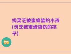 找灵芝被蜜蜂蛰的小孩(灵芝被蜜蜂蛰伤的孩子)