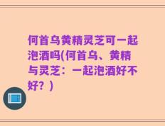 何首乌黄精灵芝可一起泡酒吗(何首乌、黄精与灵芝：一起泡酒好不好？)