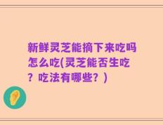新鲜灵芝能摘下来吃吗怎么吃(灵芝能否生吃？吃法有哪些？)