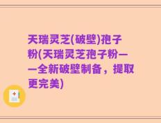 天瑞灵芝(破壁)孢子粉(天瑞灵芝孢子粉——全新破壁制备，提取更完美)