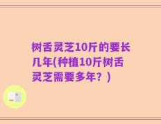 树舌灵芝10斤的要长几年(种植10斤树舌灵芝需要多年？)