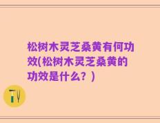 松树木灵芝桑黄有何功效(松树木灵芝桑黄的功效是什么？)