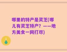 哪里的特产是灵芝(哪儿有灵芝特产？——地方美食一网打尽)