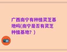 广西南宁有种植灵芝基地吗(南宁是否有灵芝种植基地？)