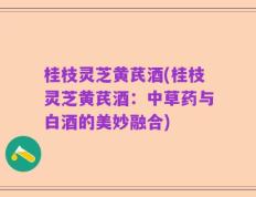桂枝灵芝黄芪酒(桂枝灵芝黄芪酒：中草药与白酒的美妙融合)