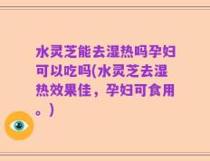 水灵芝能去湿热吗孕妇可以吃吗(水灵芝去湿热效果佳，孕妇可食用。)