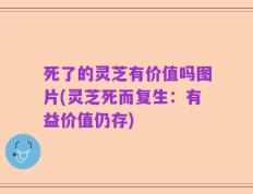 死了的灵芝有价值吗图片(灵芝死而复生：有益价值仍存)