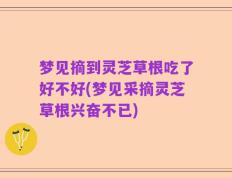 梦见摘到灵芝草根吃了好不好(梦见采摘灵芝草根兴奋不已)