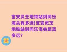 宝安灵芝地铁站到同乐海关有多远(宝安灵芝地铁站到同乐海关距离多远？