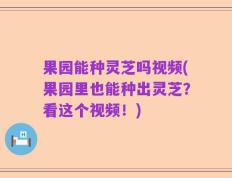 果园能种灵芝吗视频(果园里也能种出灵芝？看这个视频！)