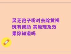 灵芝孢子粉对去除黄褐斑有帮助 其原理及效果你知道吗