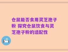 仓鼠能否食用灵芝孢子粉 探究仓鼠饮食与灵芝孢子粉的适配性