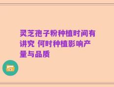 灵芝孢子粉种植时间有讲究 何时种植影响产量与品质