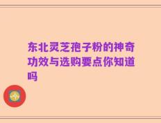 东北灵芝孢子粉的神奇功效与选购要点你知道吗