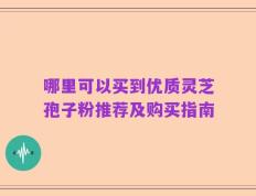 哪里可以买到优质灵芝孢子粉推荐及购买指南