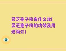 灵芝孢子粉有什么攻(灵芝孢子粉的功效及用途简介)