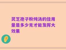 灵芝孢子粉炖汤的佳用量是多少克才能发挥大效果