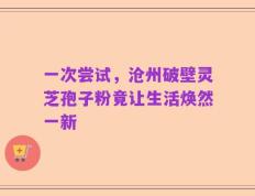 一次尝试，沧州破壁灵芝孢子粉竟让生活焕然一新