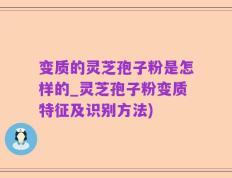 变质的灵芝孢子粉是怎样的_灵芝孢子粉变质特征及识别方法)
