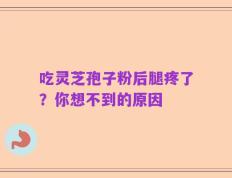 吃灵芝孢子粉后腿疼了？你想不到的原因