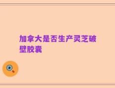 加拿大是否生产灵芝破壁胶囊