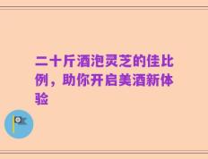 二十斤酒泡灵芝的佳比例，助你开启美酒新体验