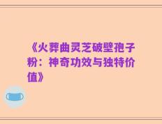 《火葬曲灵芝破壁孢子粉：神奇功效与独特价值》