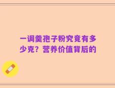 一调羹孢子粉究竟有多少克？营养价值背后的