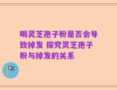 喝灵芝孢子粉是否会导致掉发 探究灵芝孢子粉与掉发的关系