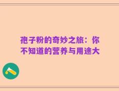 孢子粉的奇妙之旅：你不知道的营养与用途大