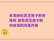 头发掉吃灵芝孢子粉有用吗 探究灵芝孢子粉对掉发的改善作用
