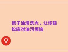 孢子油清洗大，让你轻松应对油污烦恼