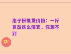孢子粉批发价格：一斤竟然这么便宜，你想不到