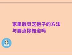 家里栽灵芝孢子的方法与要点你知道吗