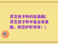 灵芝孢子粉的氨基酸(灵芝孢子粉中富含氨基酸，助您护肝养肾！)