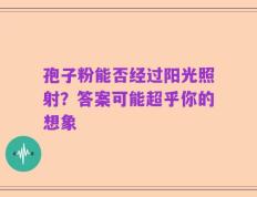 孢子粉能否经过阳光照射？答案可能超乎你的想象