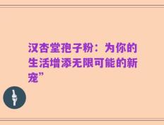 汉杏堂孢子粉：为你的生活增添无限可能的新宠”