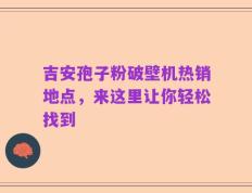 吉安孢子粉破壁机热销地点，来这里让你轻松找到