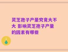 灵芝孢子产量究竟大不大 影响灵芝孢子产量的因素有哪些