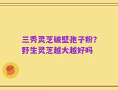 三秀灵芝破壁孢子粉？野生灵芝越大越好吗