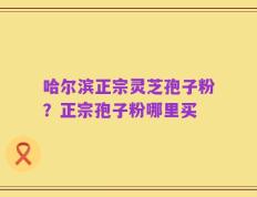 哈尔滨正宗灵芝孢子粉？正宗孢子粉哪里买