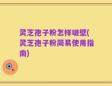 灵芝孢子粉怎样啵壁(灵芝孢子粉简易使用指南)