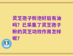 灵芝孢子粉泡好后有油吗？已采集了灵芝孢子粉的灵芝功效作用怎样呢？