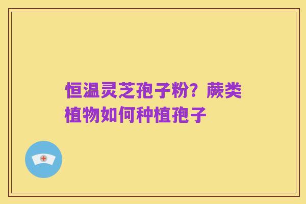 恒温灵芝孢子粉？蕨类植物如何种植孢子