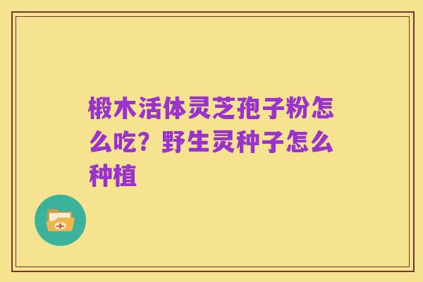 椴木活体灵芝孢子粉怎么吃?野生灵种子怎么种植