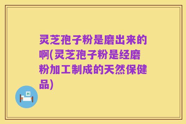 灵芝孢子粉是磨出来的啊(灵芝孢子粉是经磨粉加工制成的天然保健品)