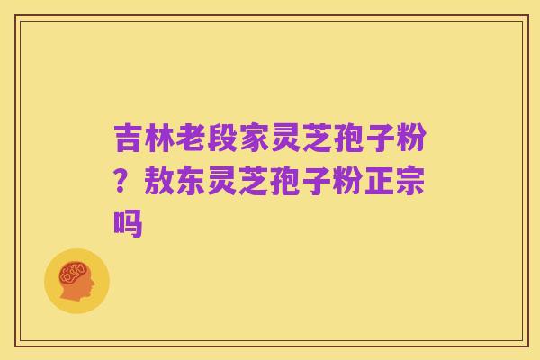 吉林老段家灵芝孢子粉?敖东灵芝孢子粉正宗吗