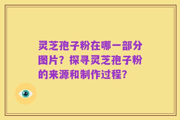 灵芝孢子粉在哪一部分图片?探寻灵芝孢子粉的来源和制作过程?